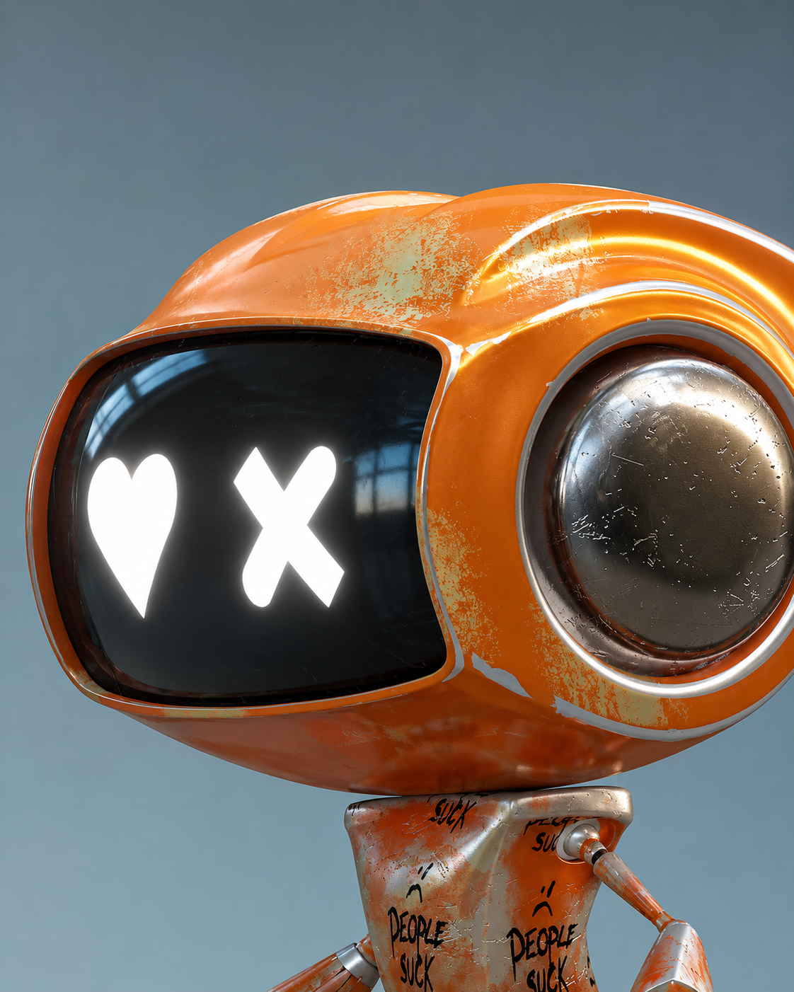 橙色机器人 C4D 头像